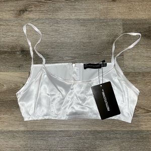 PLT White Satin Crop Top 🤍